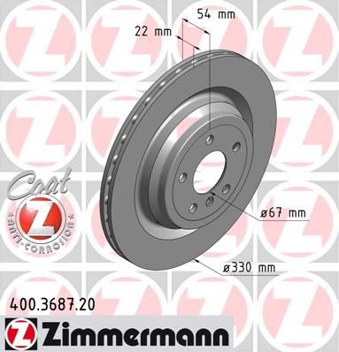 

Тормозной диск ZIMMERMANN 400.3687.20