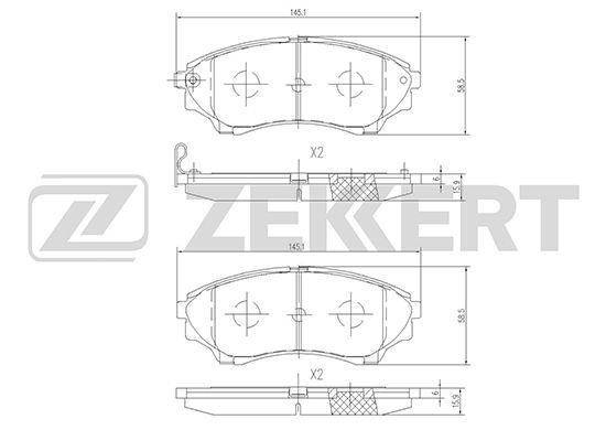 фото Комплект тормозных колодок, дисковый тормоз zekkert bs-1225