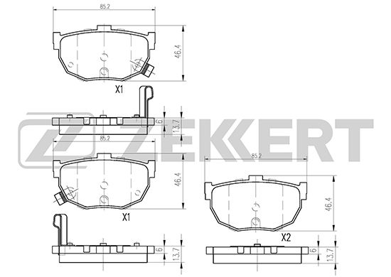 

Комплект тормозных колодок, дисковый тормоз ZEKKERT BS-1766