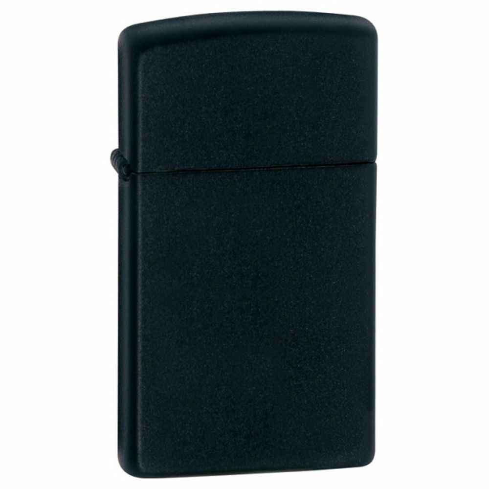 фото Бензиновая зажигалка zippo slim 1618 black matte