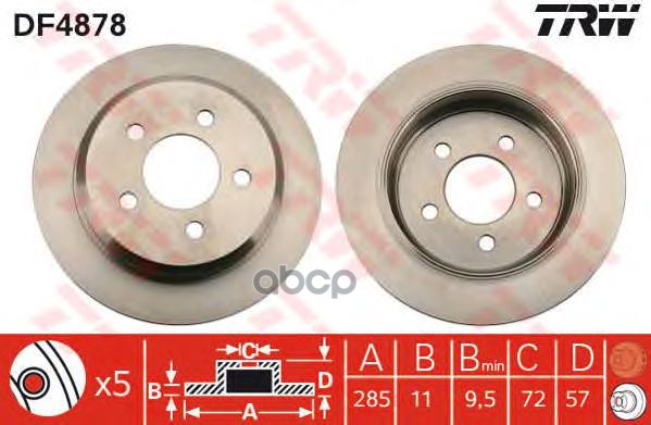 фото Тормозной диск trw/lucas df4878