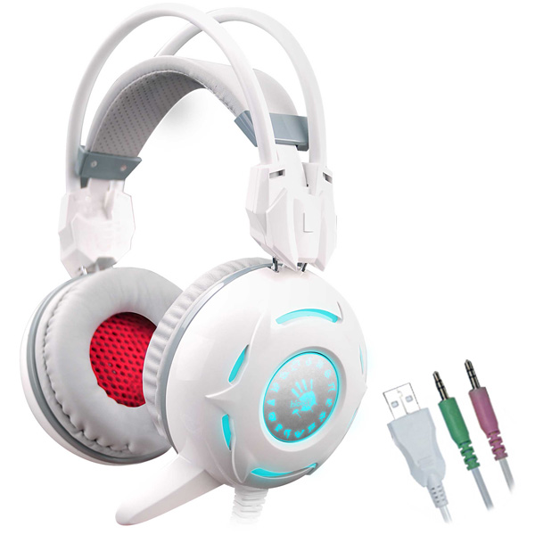 фото Игровая гарнитура a4tech bloody g300 white/blue