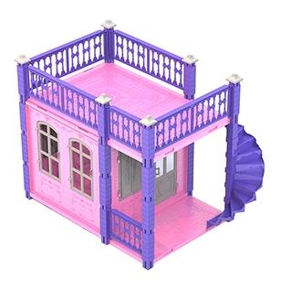 Домик для кукол замок принцессы 1 этаж розов замок для кукол