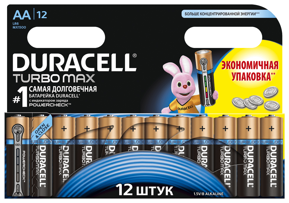 

Батарейка Duracell LR6/MX 1500-12 BL 12 шт, LR6/MX 1500-12 BL