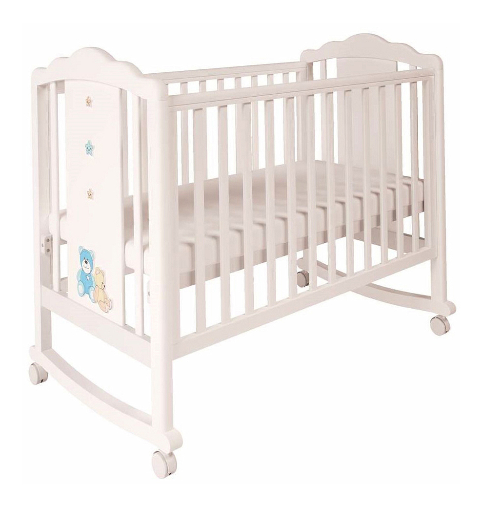 

Кровать Polini Classic 621 Плюшевые Мишки белая/синий капри, classic 621