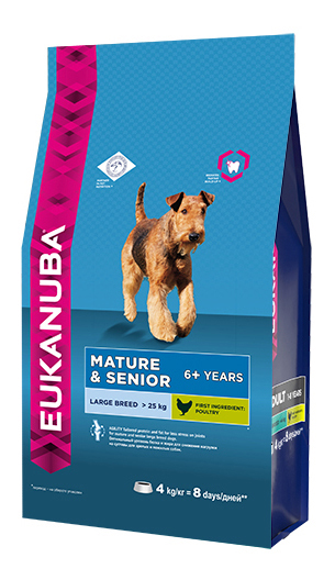 фото Сухой корм для собак eukanuba mature&senior large breed, для пожилых крупных пород, 4кг