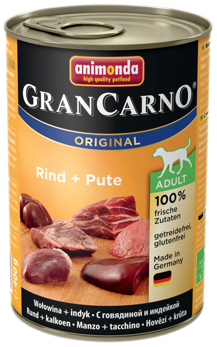 фото Консервы для собак animonda gran carno, говядина, индейка, 6шт по 400г
