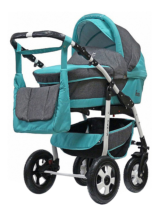 

Коляска 2 в 1 BartPlast Fenix Len серый, бирюзовый, Fenix Len