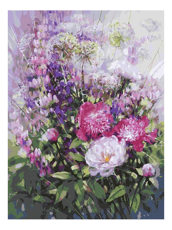 

Раскраска по номерам Белоснежка Пионы и люпины, Пионы и люпины