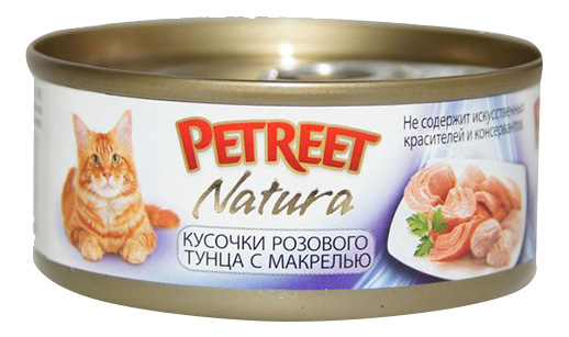 фото Консервы для кошек petreet natura, тунец, макрель, 70г