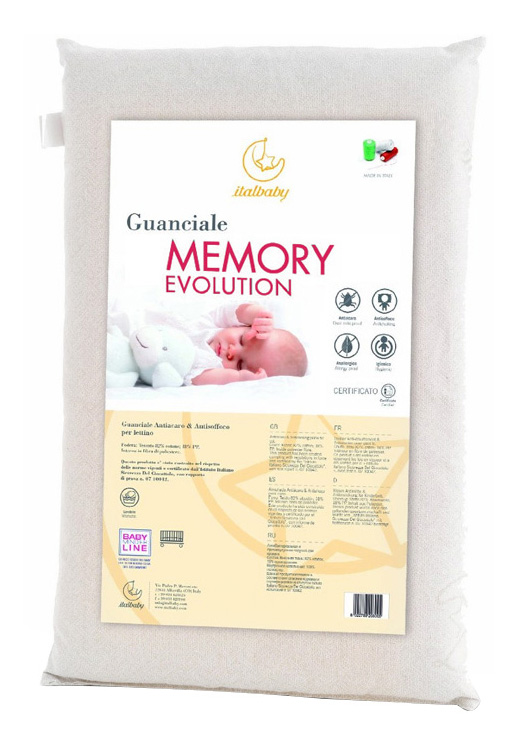 фото Подушка детская italbaby memory evolution 38х58 белый