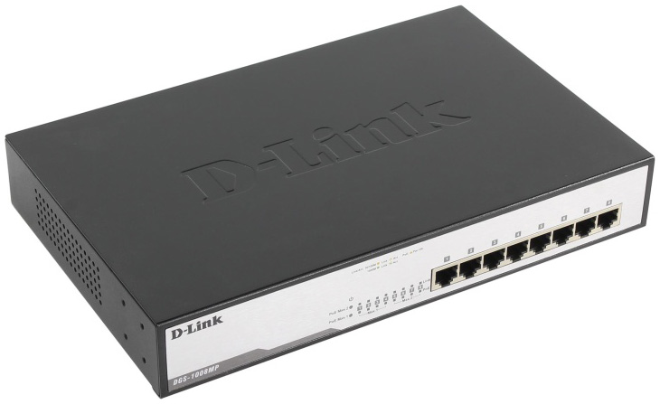 

Коммутатор D-Link DGS-1008MP/A2A Black, DGS-1008MP