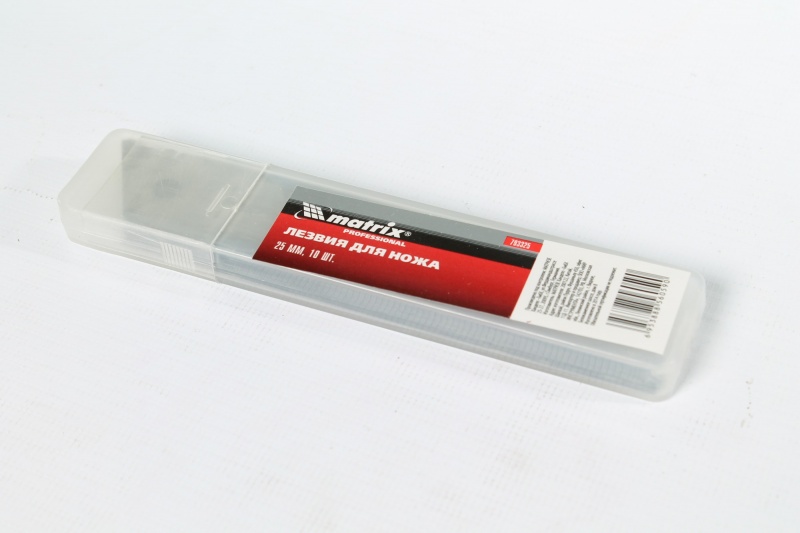Сменное лезвие для строительного ножа MATRIX 25 мм 10 штук лезвия запасные