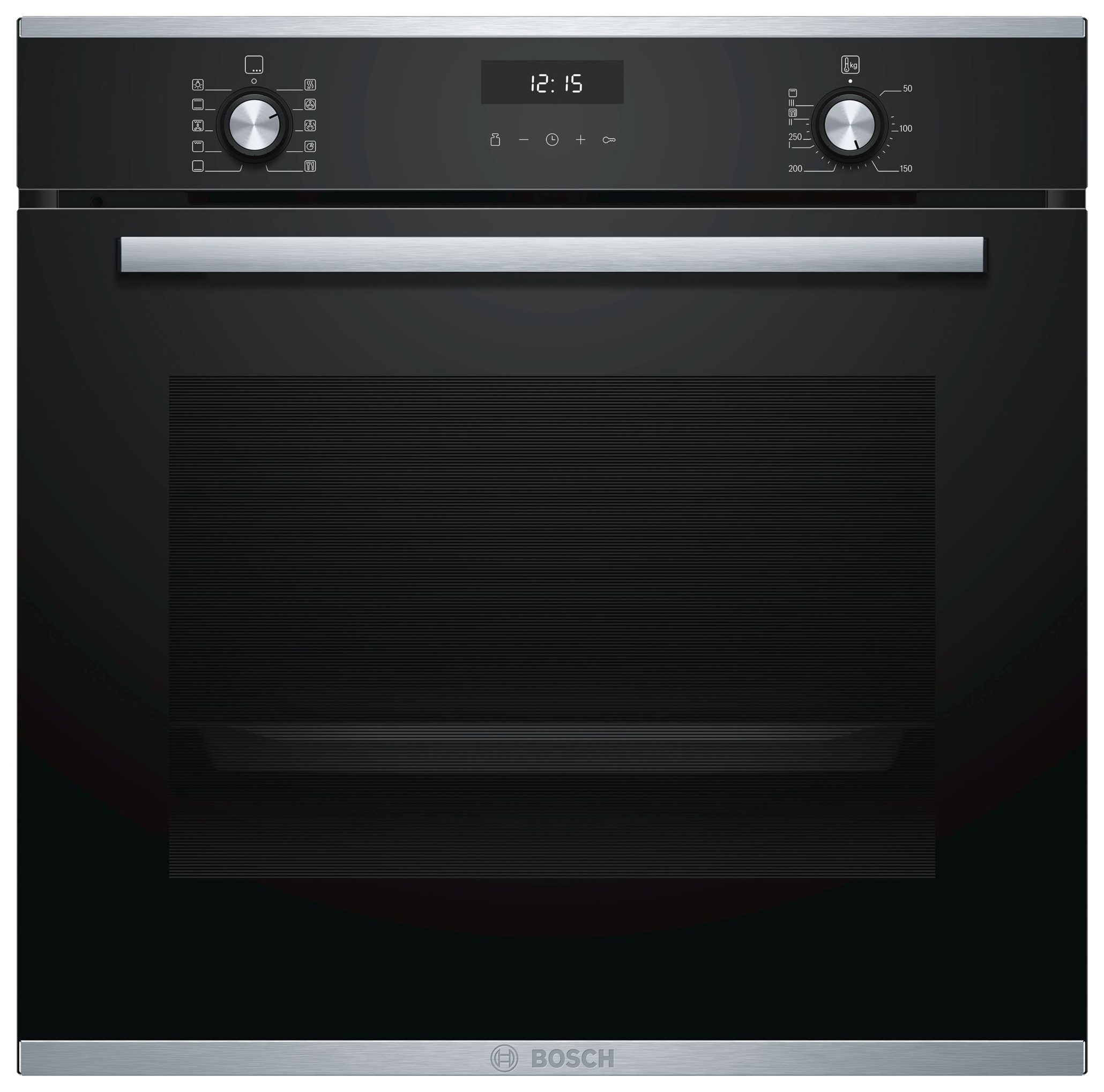 фото Встраиваемый электрический духовой шкаф bosch hbg237ys0r silver/black