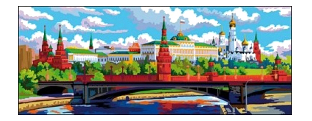 

Рисование по номерам Рыжий кот х-7958 Москва Кремль 20х50 см, Москва Кремль 20х50