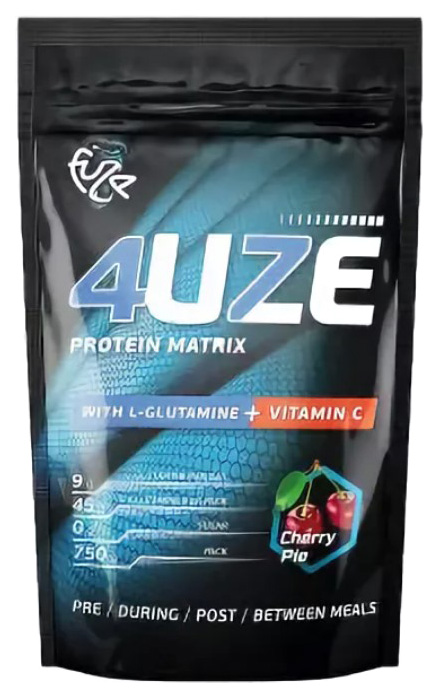 Протеин 4uze Protein + Glutamine, 750 г, вишневый пирог