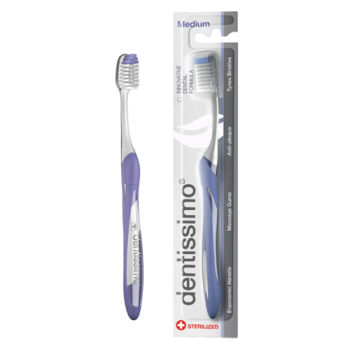 Зубная щетка Dentissimo Toothbrush medium antiplaque для взрослых щетка president президент зубная classic medium
