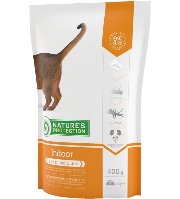 

Сухой корм для кошек Nature’s Protection Indoor, для домашних, птица, 400 г, Indoor