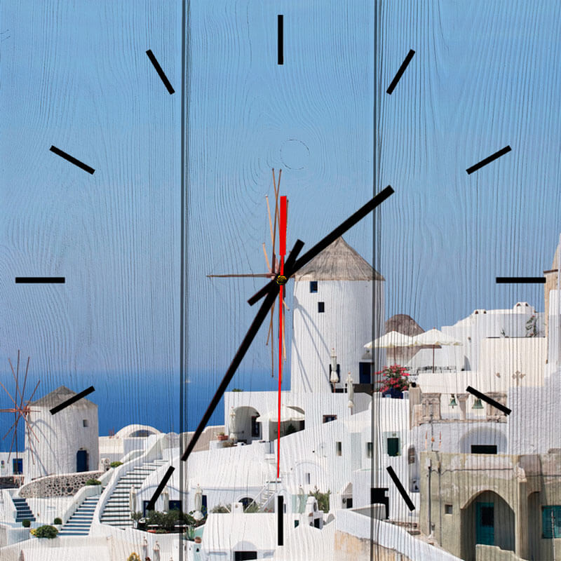 фото Настенные часы мельница санторини 30 х 30 см дом корлеоне