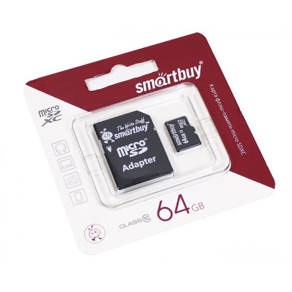 Micro sdxc карта памяти smartbuy 128gb class 10 uhs 1 с адаптером sd