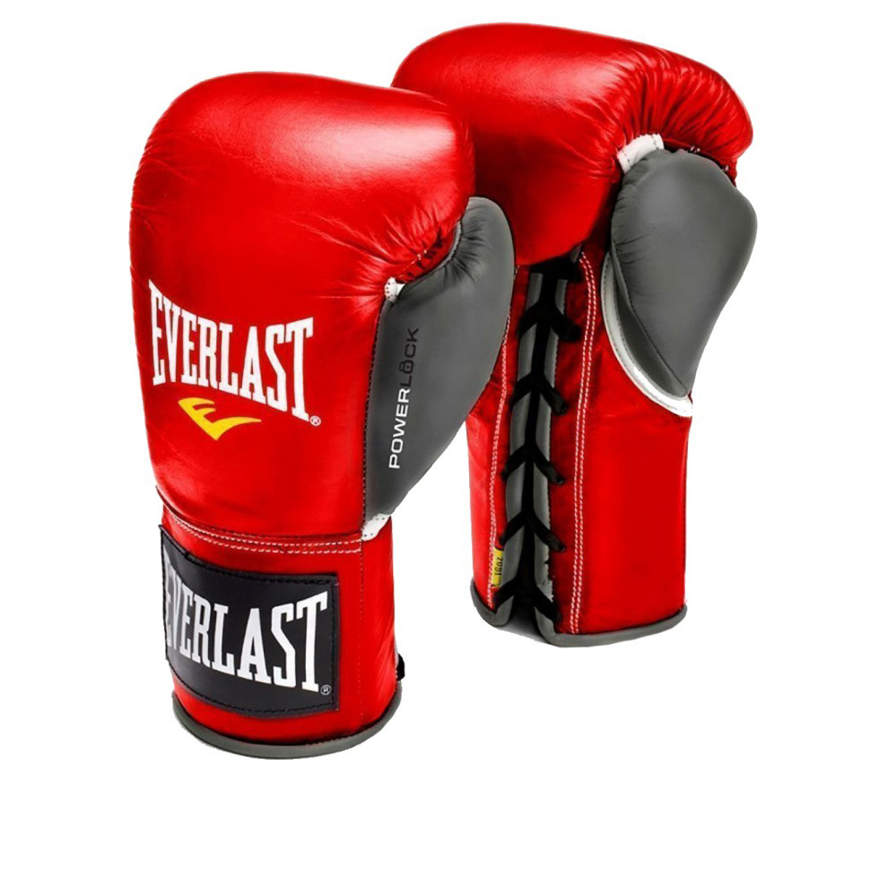 фото Боксерские перчатки everlast powerlock hook loop training gloves красные 8 унций