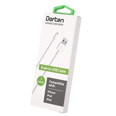 фото Кабель dorten 8 pin to usb cable 1 м blue