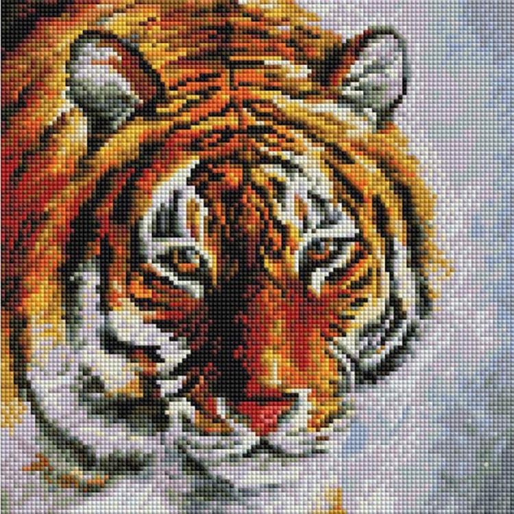

Алмазная вышивка Белоснежка Тигр на снегу, 30x30 см, Тигр на снегу