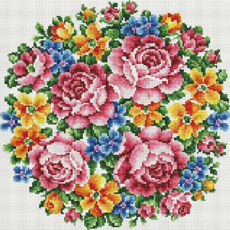 

Алмазная вышивка Белоснежка Букет Большое счастье, 40x40 см, Букет Большое счастье
