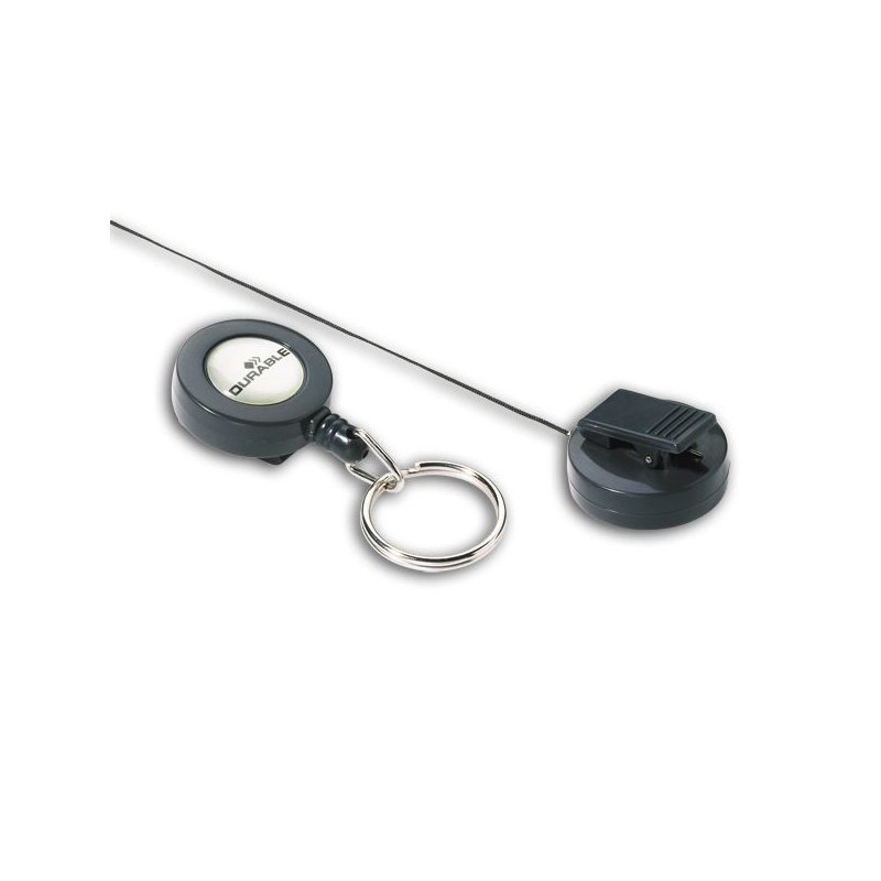 фото Рулеточный крепеж для бейджа с кольцом для ключей 10 шт. 822258 durable