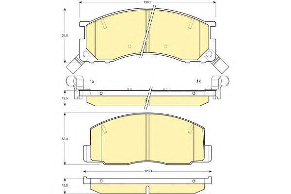 

Комплект тормозных колодок Girling 6130869