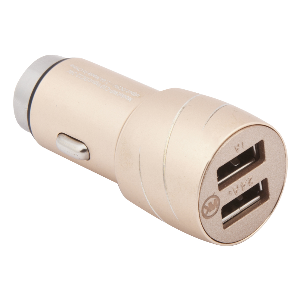 Автомобильное зарядное устройство WK Cat King 2USB Car Charger 2,4А WP-C10 золотое