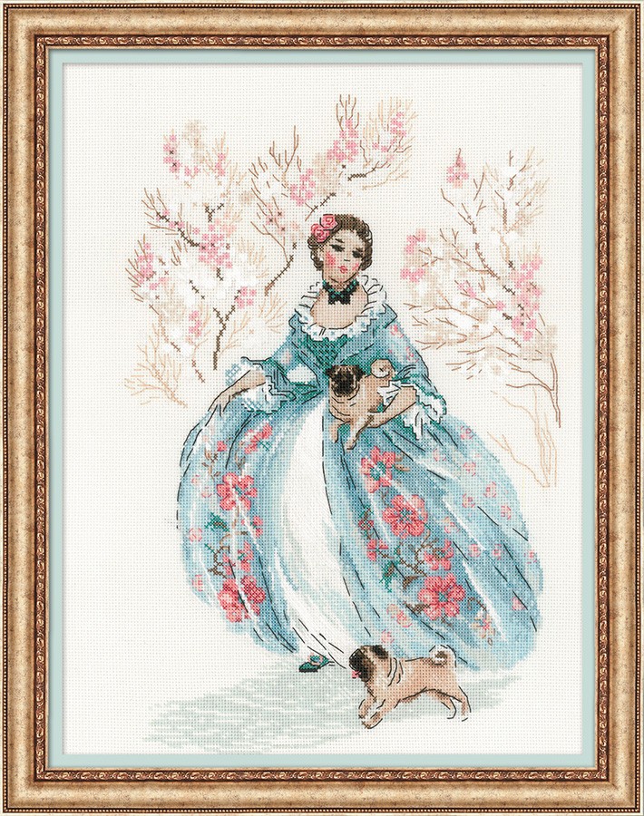 фото Набор для вышивания арт.сс-1723 "рококо, прогулка" 25х33 см риолис