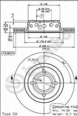 фото Тормозной диск brembo 09782110