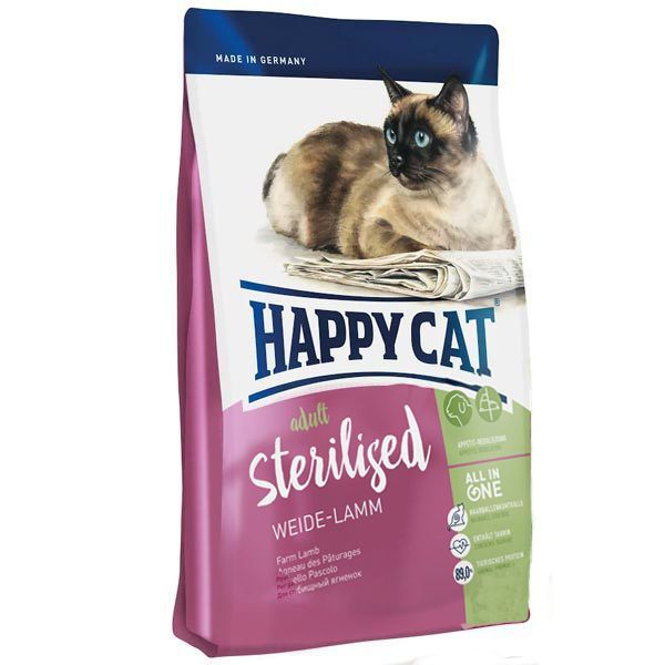 фото Сухой корм для кошек happy cat sterilised, для стерилизованных, ягненок, 0,3кг