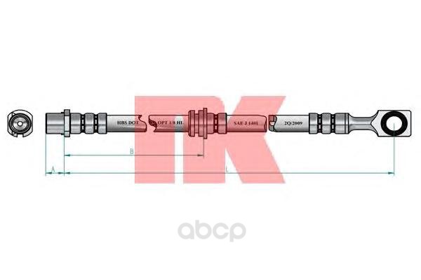 фото Шланг тормозной системы nk 853672 передний