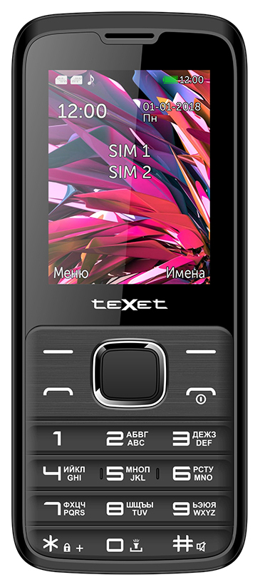 фото Мобильный телефон texet tm-d430 black