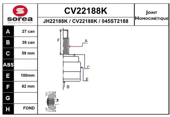 Шрус EAI CV22188K