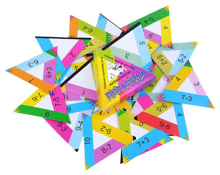 Радуга Математические пирамиды С-194 (5-7лет) настольно-печатная игра, арт. МОЛ машины настольно печатная развивающая игра 32 карточки в коробке