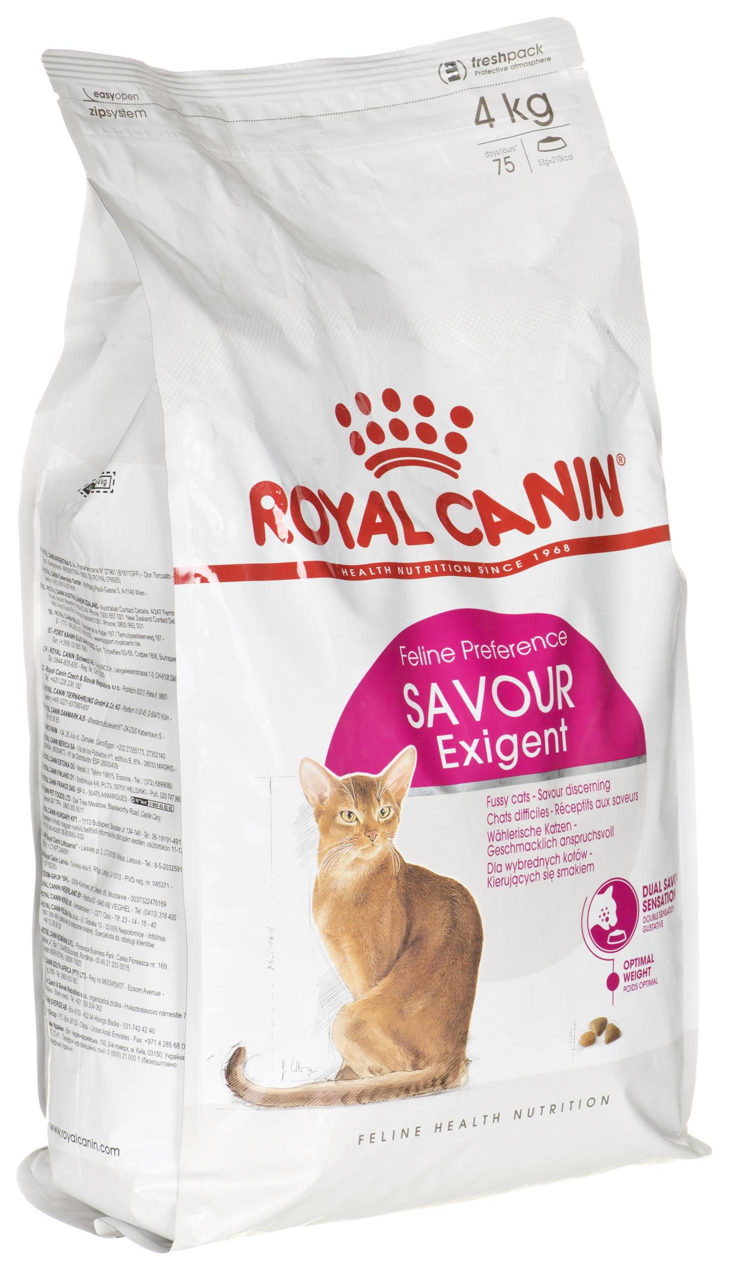 фото Сухой корм для кошек royal canin savour exigent, для привередливых к вкусу, 4кг