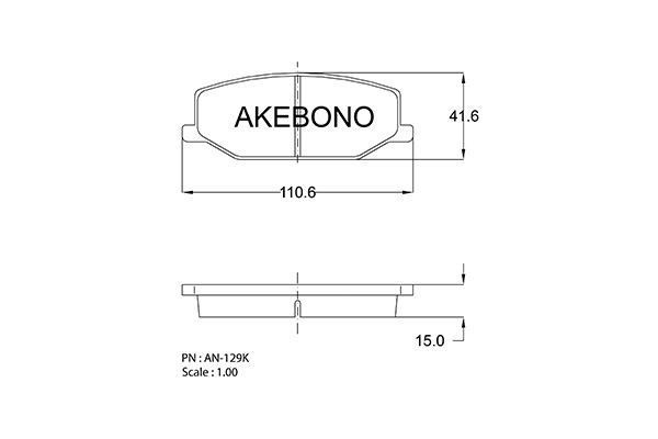 фото Комплект тормозных дисковых колодок akebono an-129k