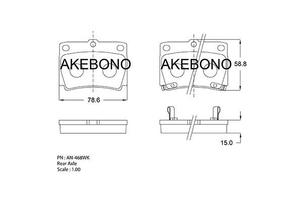 Тормозные колодки Akebono дисковые AN468WK