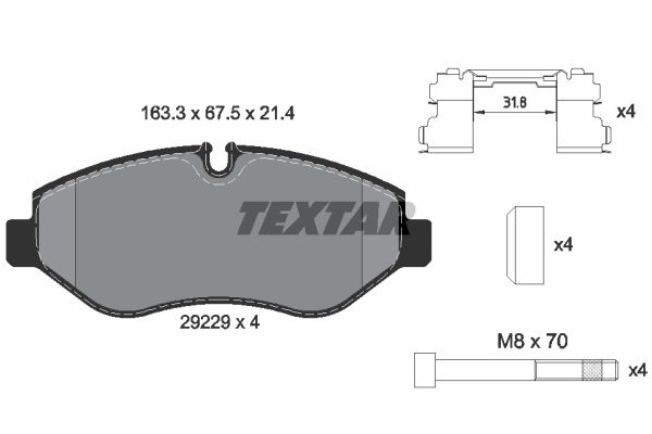 

Тормозные колодки Textar дисковые 2922901