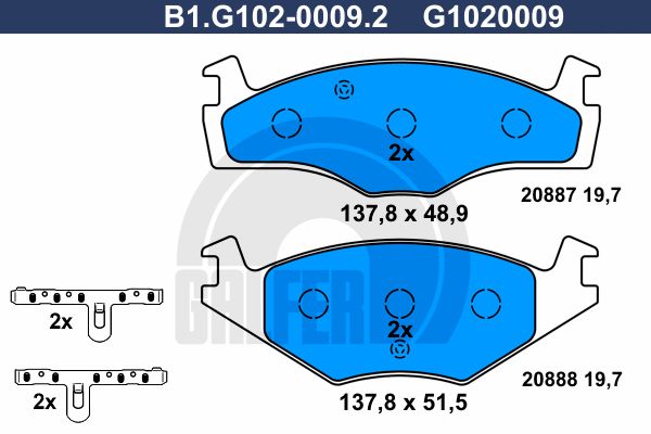 

Тормозные колодки GALFER дисковые B1G10200092