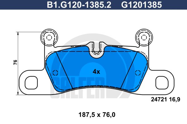 Комплект тормозных дисковых колодок GALFER B1.G120-1385.2