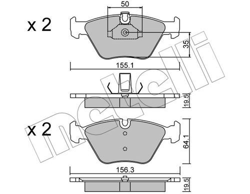 

Тормозные колодки METELLI дисковые 2202070