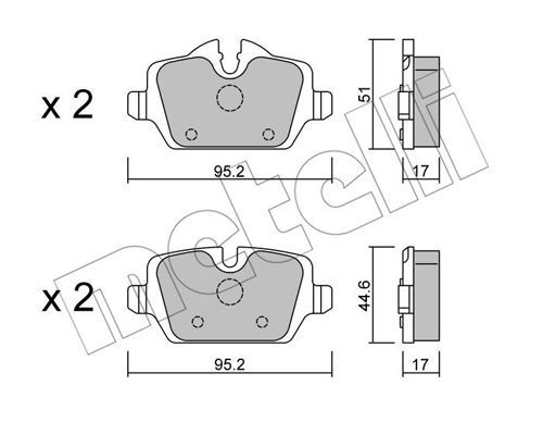 

Тормозные колодки METELLI дисковые 2206410