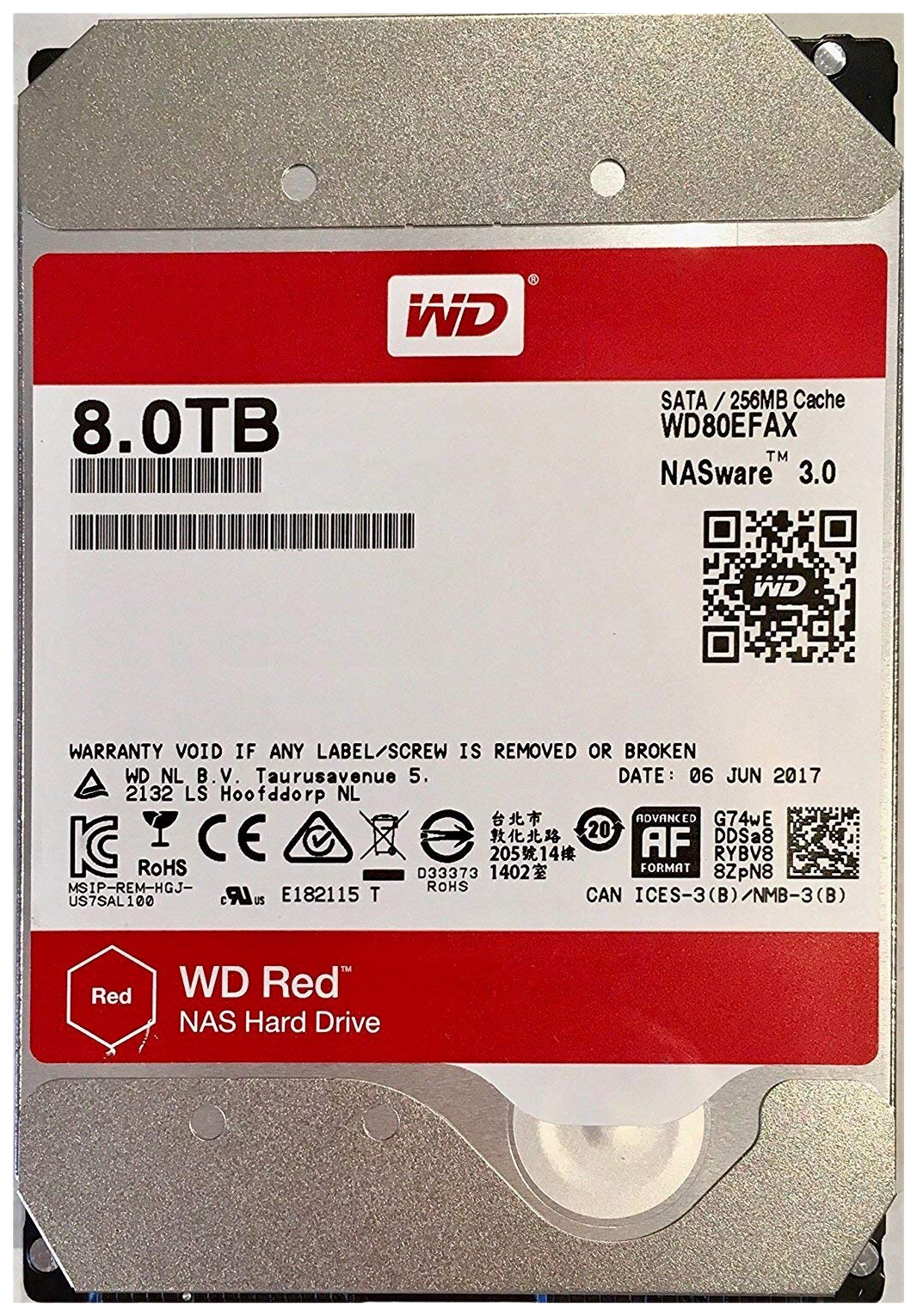 фото Внутренний жесткий диск western digital red 8tb (wd80efax)