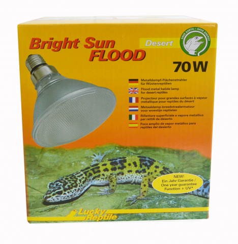 фото Ультрафиолетовая лампа для террариума lucky reptile bright sun uv flood desert, 70 вт