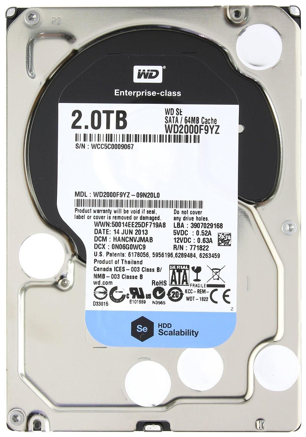 фото Внутренний жесткий диск western digital 2tb (wd2000f9yz)