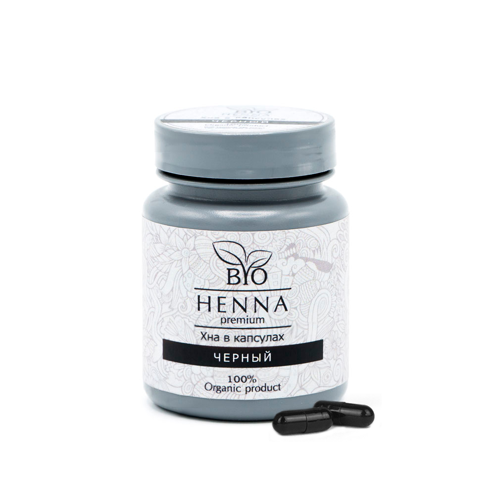 Хна в капсулах Bio Henna Premium черный 30 шт хна для бровей с экстрактом имбиря henna refresh caramel 7г